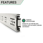 Double Extension Runners 45mm Ball Bearing 45kg Max 450mm - tradefit - 3