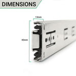 Double Extension Runners 45mm Ball Bearing 45kg Max 250mm - tradefit - 4