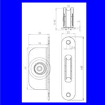 Sash Pulley 40mm Roller Radius Faceplate - 118x26mm - Polished Chrome - tradefit - 2
