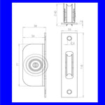 Sash Pulley 40mm Roller - 118x26mm - Satin Chrome - tradefit - 2