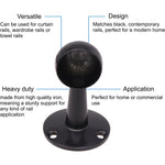 Wardrobe Rail End Bracket - 25mm - Matt Black - Pack of 2 - tradefit - 2