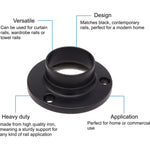 Wardrobe Rail End Socket - 25mm - Matt Black - Pack of 2 - tradefit - 2