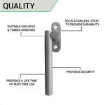 Locking Espagnolette UPVC Window Fastener - Left Hand - Stainless Steel - tradefit - 4