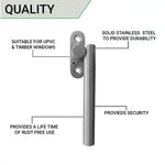 Locking Espagnolette UPVC Window Fastener - Right Hand - Stainless Steel - tradefit - 4