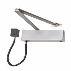 HEAVY COMMERCIAL Electromagnetic Hold Open/Free Swing Door Closer - Silver Cover - tradefit