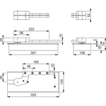 Single Action Floor Spring Door Closer - Size 4 - Heavy Duty - Satin Stainless - tradefit - 2