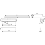 Arrone AR8209 Track Arm Size 2 - 4 Fire Door Closer - Satin Stainless - tradefit - 2
