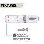 Heavy Secure Bolt On Hasp & Staple - 10 inch - Galvanised - tradefit - 3