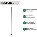 Guardsman Entrance Pull Handle - Bolt Fix - 1800 x 32mm 1600mm c/c - Matt Black - tradefit - 3