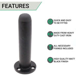 Projection Wall Mounted Door Stop - 90mm - Black Antique Iron - tradefit - 2