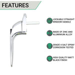 Yale Espagnolette Window Handle Straight - 40mm - Chrome - tradefit - 3