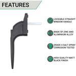Yale Espagnolette Window Handle Straight - 40mm - Black - tradefit - 3