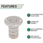 Brass Dust Socket for Flush Bolts - 20 x 35mm - Polished Nickel - tradefit - 2