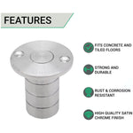 Brass Dust Socket for Flush Bolts - 20 x 38mm - Satin Chrome - tradefit - 2