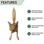Fox Head Door Knocker - Polished Brass - tradefit - 2