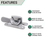 Narrow Fitch Pattern Sash Window Fastener - 64mm - Satin Chrome - tradefit - 2