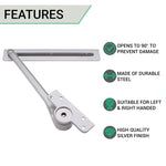 Friction Restrictor Arm Door Stay Surface Mounted AR891 - 90 Deg Opening - tradefit - 2