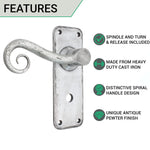 Iron Lever Curly Rustic Pewter Bathroom Set - tradefit - 2