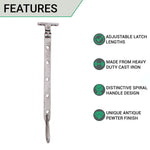 Iron Shepherd Crook Casement Stay Rustic Patina 300mm / 12inch - tradefit - 3