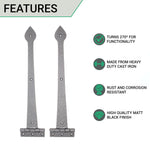 Arrow Head Door and Gate Hinge - 465mm/18inches - Black Antique Iron - tradefit - 2