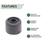 Black Rubber Floor Mounted Door Stop - Pack of 2 - tradefit - 2