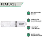 Heavy Secure Bolt On Hasp & Staple - 8 inch - Galvanised - tradefit - 2