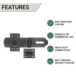 Hasp & Staple Swivel Pattern Heavy Duty - Black - 210x55mm - tradefit - 2