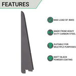 Twin Slot Shelving - Bracket - Black - 220mm - tradefit - 3