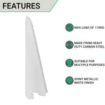 Twin Slot Shelving - Bracket - White - 170mm - tradefit - 3