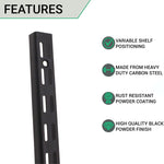 Twin Slot Shelving - Upright - Black - 1220mm - tradefit - 3