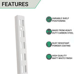 Twin Slot Shelving - Upright - White - 1600mm - tradefit - 3