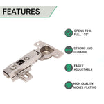 35mm Clip On Sprung Kitchen Cabinet Hinge - FULL OVERLAY 110 Deg c/w Screw on Plate - tradefit - 2
