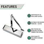 Fire Door Closer - Power Size 3 - 6 - Polished Chrome - tradefit - 3
