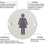Circular Disc Navigation Signage - 76mm x 1.5mm - Screw Fixed - Female - tradefit - 3