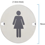 Circular Disc Navigation Signage - 76mm x 1.5mm - Screw Fixed - Female - tradefit - 4
