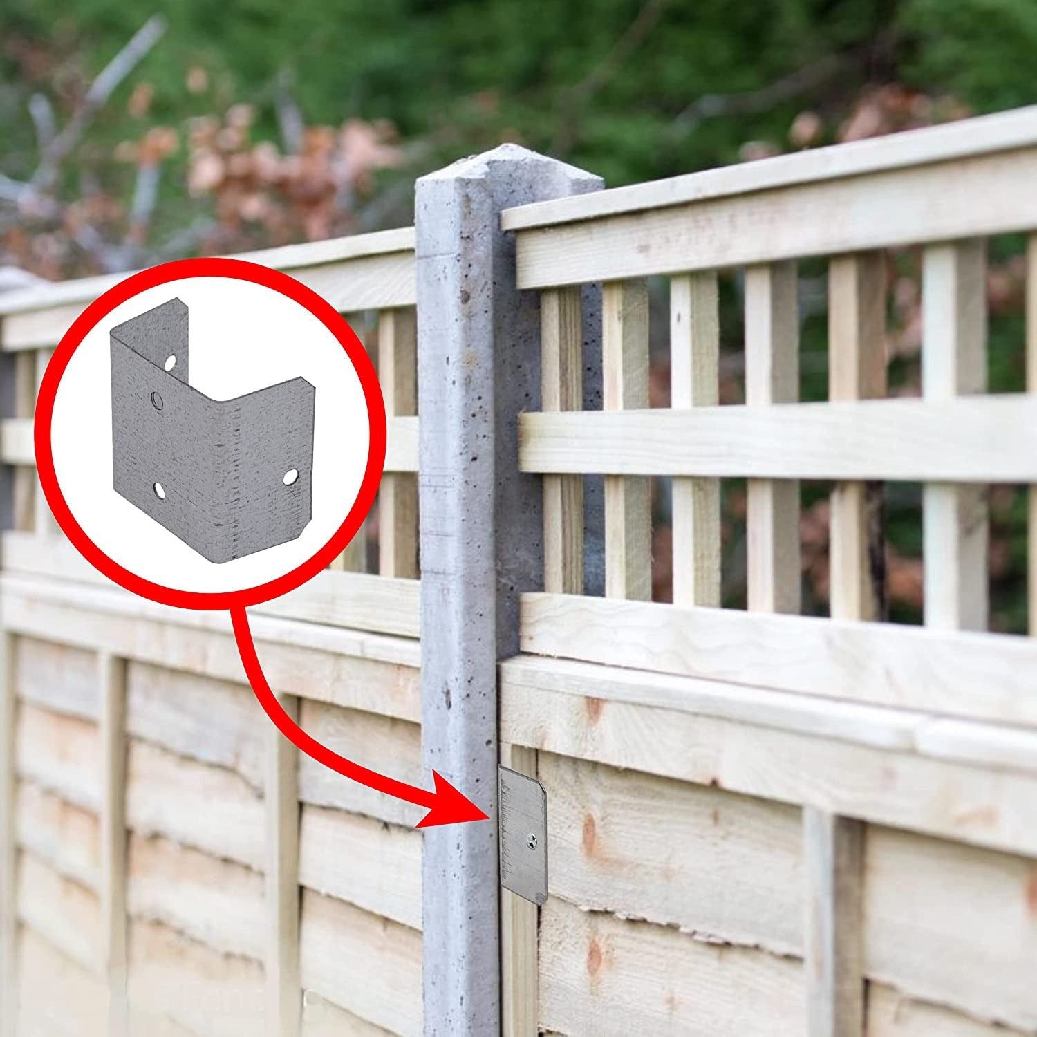 Fence Panel Clips/Trellis Clip Bracket - 44mm - Galvanised - Pack of 10 ...