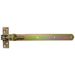 Heavy Duty Adjustable Gate Hinge Single 400mm Strap Hinge - Zinc Plated - tradefit