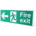Fire Exit Sign Arrow Man Left 400x150mm Self Adh Semi Rigid PVC - tradefit - 6