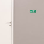 Fire Exit Sign Arrow Man Left 400x150mm Self Adh Semi Rigid PVC - tradefit - 5