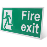 Fire Exit Sign Man Left 300x150mm Self Adh Semi Rigid PVC - tradefit - 6