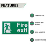 Fire Exit Sign Man Left 300x150mm Self Adh Semi Rigid PVC - tradefit - 2