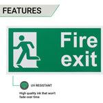 Fire Exit Sign Man Left 300x150mm Self Adh Semi Rigid PVC - tradefit - 3