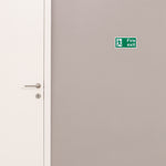 Fire Exit Sign Man Left 300x150mm Self Adh Semi Rigid PVC - tradefit - 5
