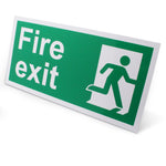 Fire Exit Sign Man Right 300x150mm Self Adh Semi Rigid PVC - tradefit - 6