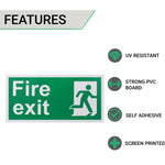 Fire Exit Sign Man Right 300x150mm Self Adh Semi Rigid PVC - tradefit - 2