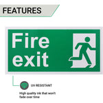 Fire Exit Sign Man Right 300x150mm Self Adh Semi Rigid PVC - tradefit - 3
