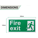Fire Exit Sign Man Right 300x150mm Self Adh Semi Rigid PVC - tradefit - 4
