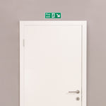 Fire Exit Sign Arrow Man Down Right 400x150mm Self Adh Semi Rigid PVC - tradefit - 5