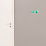 Fire Exit Sign Arrow Man Right 400x150mm Self Adh Semi Rigid PVC - tradefit - 5