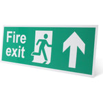 Fire Exit Sign Arrow Man Up 400x150mm Self Adh Semi Rigid PVC - tradefit - 6
